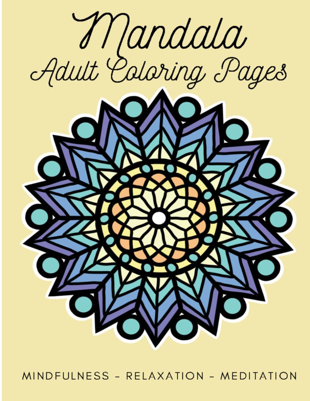 Mandala coloring book for relaxation: Mindfulness mandala adults coloring in greyscale lined illustrations style