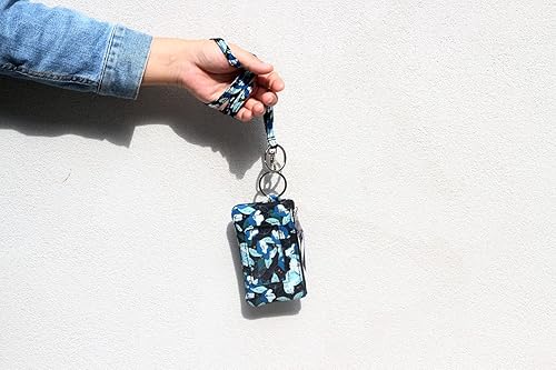 Miniatura 5 de Cartera para identificación con cordón, llavero con soporte de identificación de moda para mujer (luna sol)