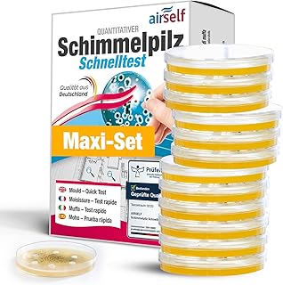 airself Schimmeltest Maxi-Set, 12 Nährböden zur Untersuchung der Schimmelpilzbelastung in Innenräumen