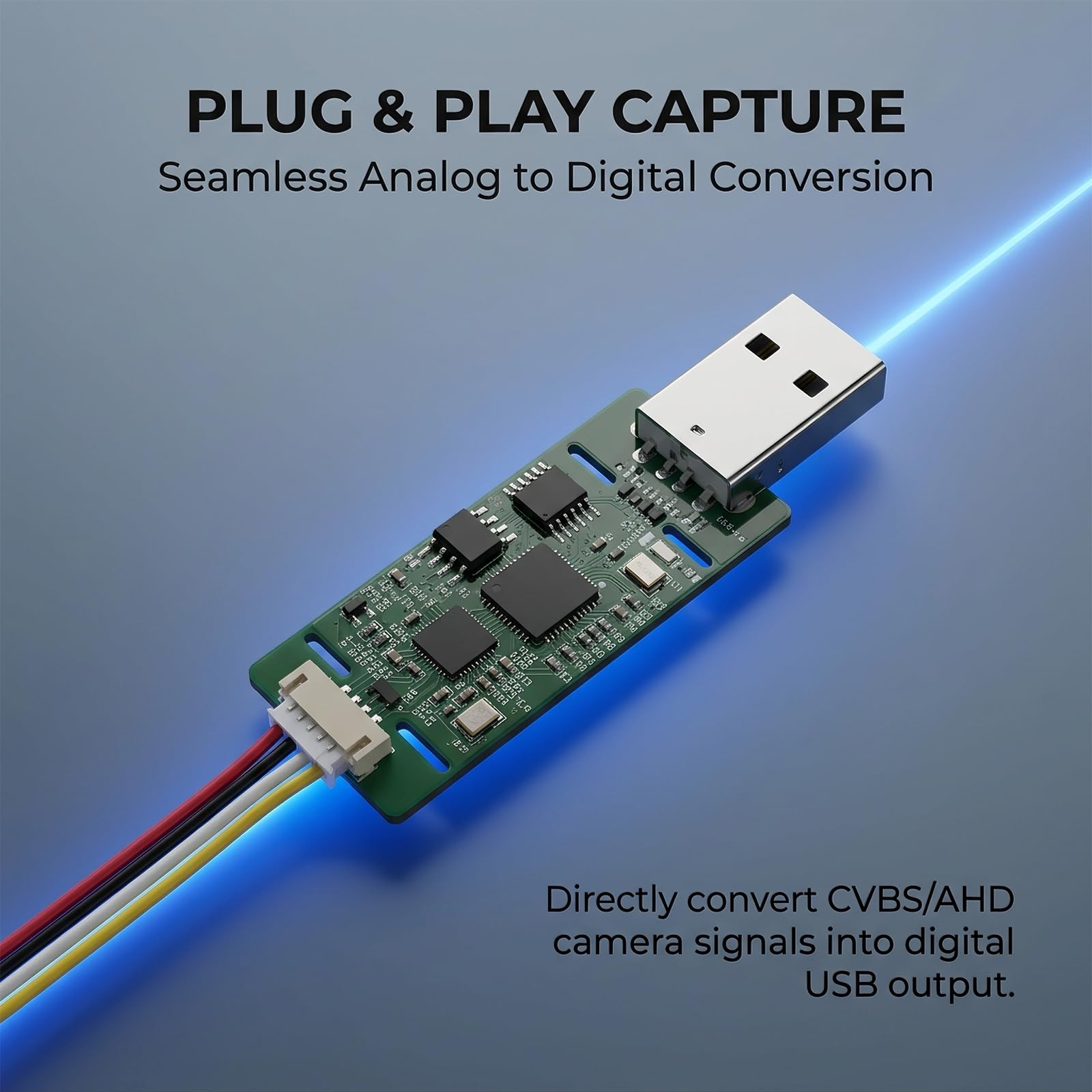 Carte de transfert vidéo compacte avec câble à quatre fils, USB C AHD