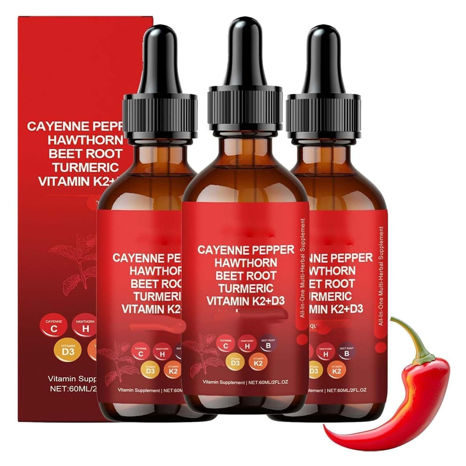 Rethes Gocce di pepe di Cayenna, gocce di Aeluro Cayenna, integratore di pepe Gleame Liquid D-rops, Gleame Pepper D-rops, gocce di pepe di Cayenna, gocce liquide naturali per uomini e donne (3)