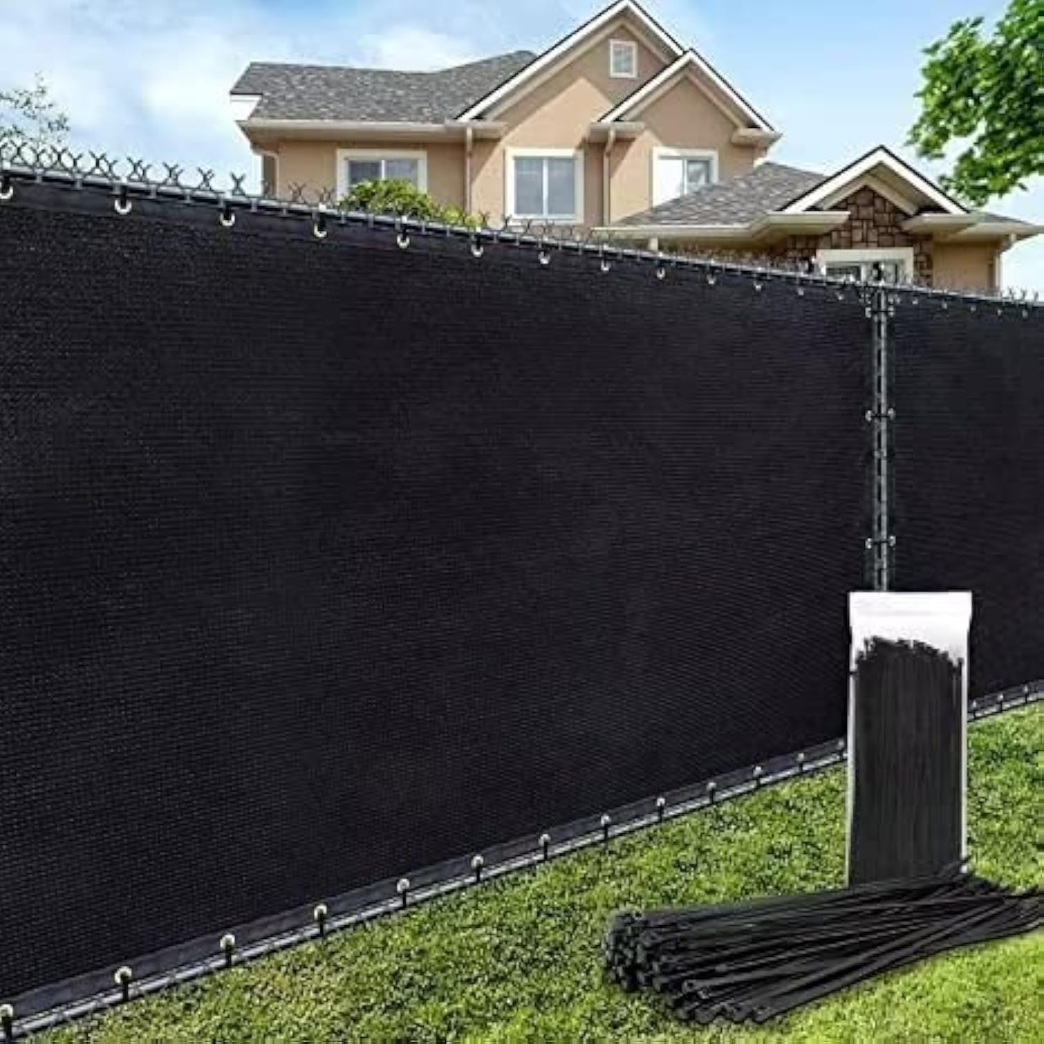 180GSM 6ft x 50ft Fence Privacy Screen Heavy Duty Fence Cover Garden Wall Backyard Black