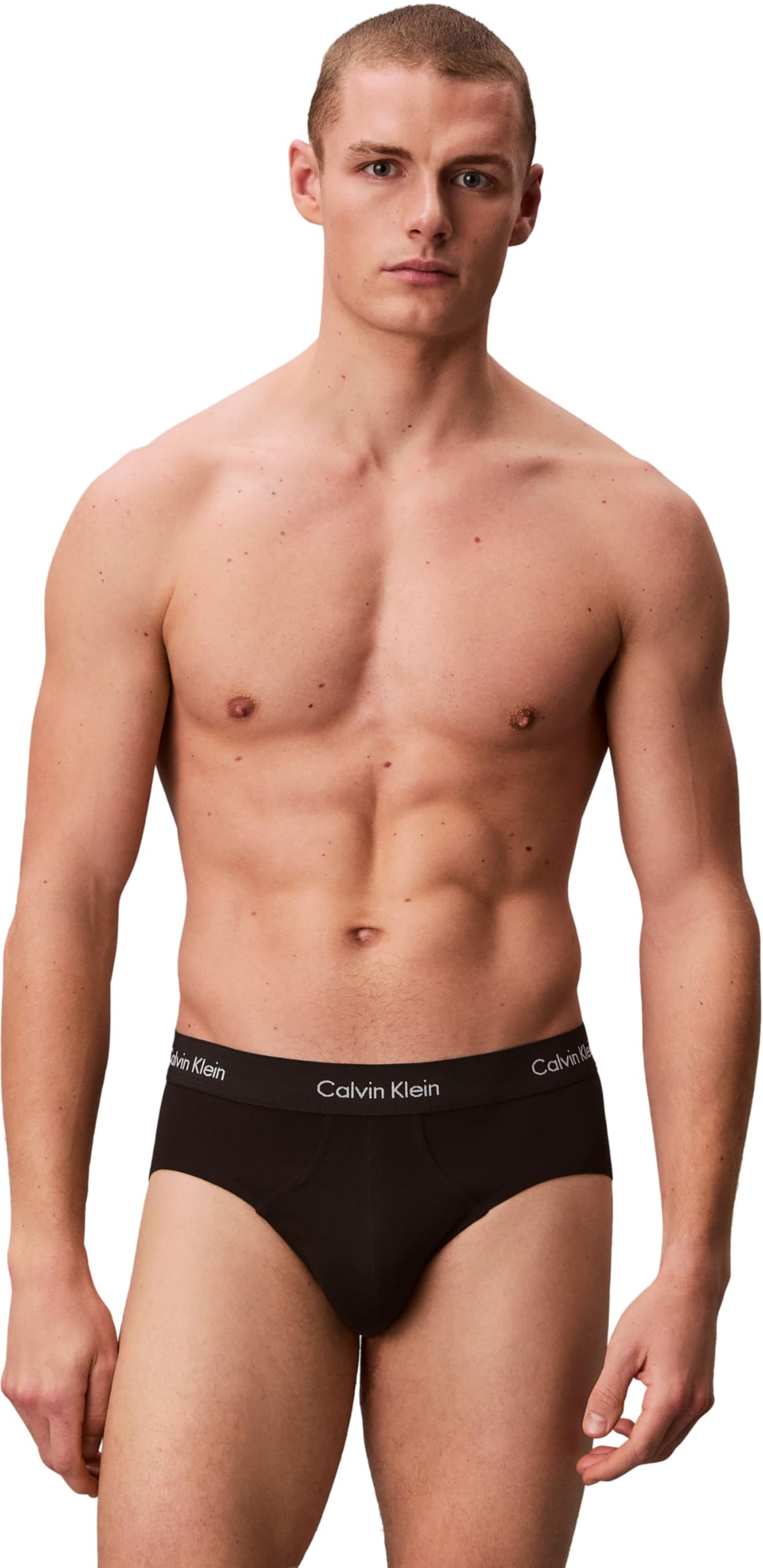 Calvin Klein Pack de 3 Calzoncillos Hip Brief para Hombre Algodón Elástico