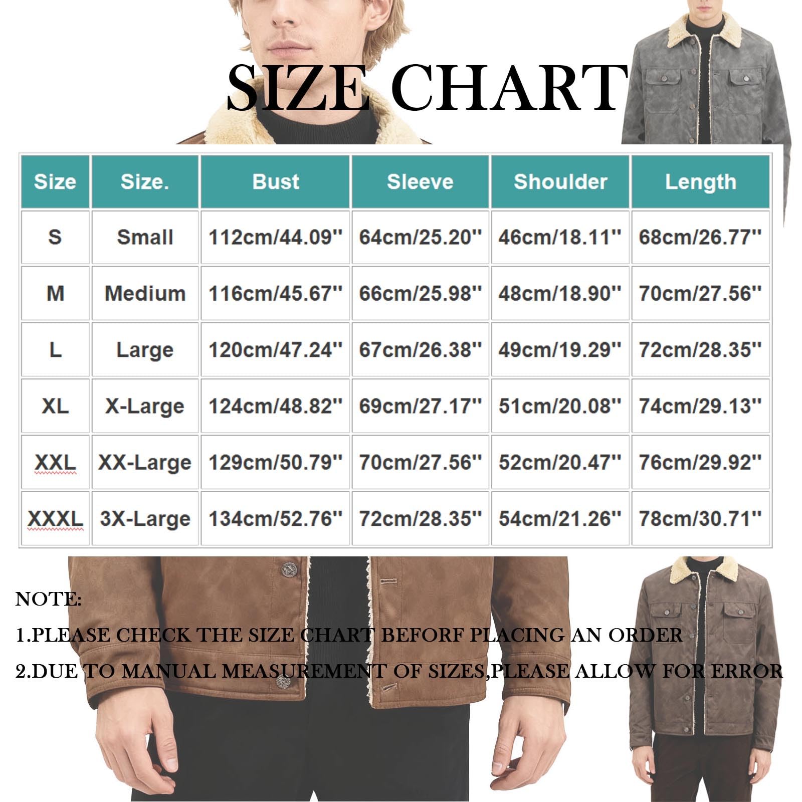Chaqueta con forro de sherpa para hombre, chaqueta de invierno de forro polar, chaqueta de camionero de manga larga, abrigo de vaquero de peluche, abrigo térmico cálido con botones, abrigo