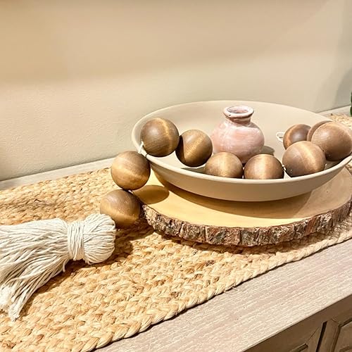 Miniatura 7 de MOUYAT 4 bolas redondas de madera grandes de 3 pulgadas, bolas de madera maciza sin terminar, bolas de madera maciza para manualidades, artes,