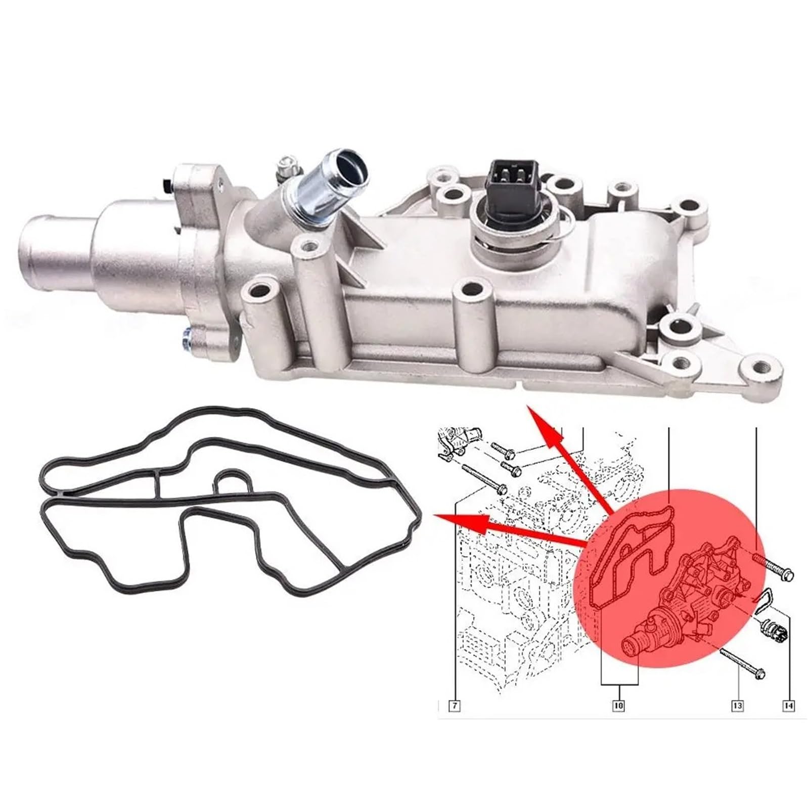 Coolant Thermostat Housing,Fit For Renault