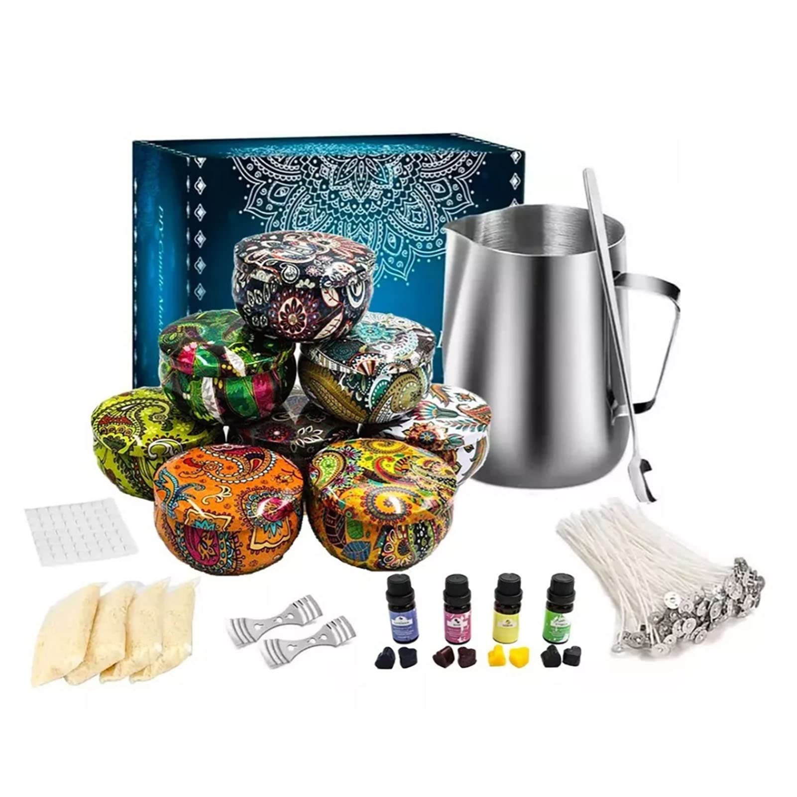 BTOSEP Kit de fabricación de velas, juego de velas perfumadas para adultos y adolescentes, material de cera de abeja, 4 unidades, 1200 g