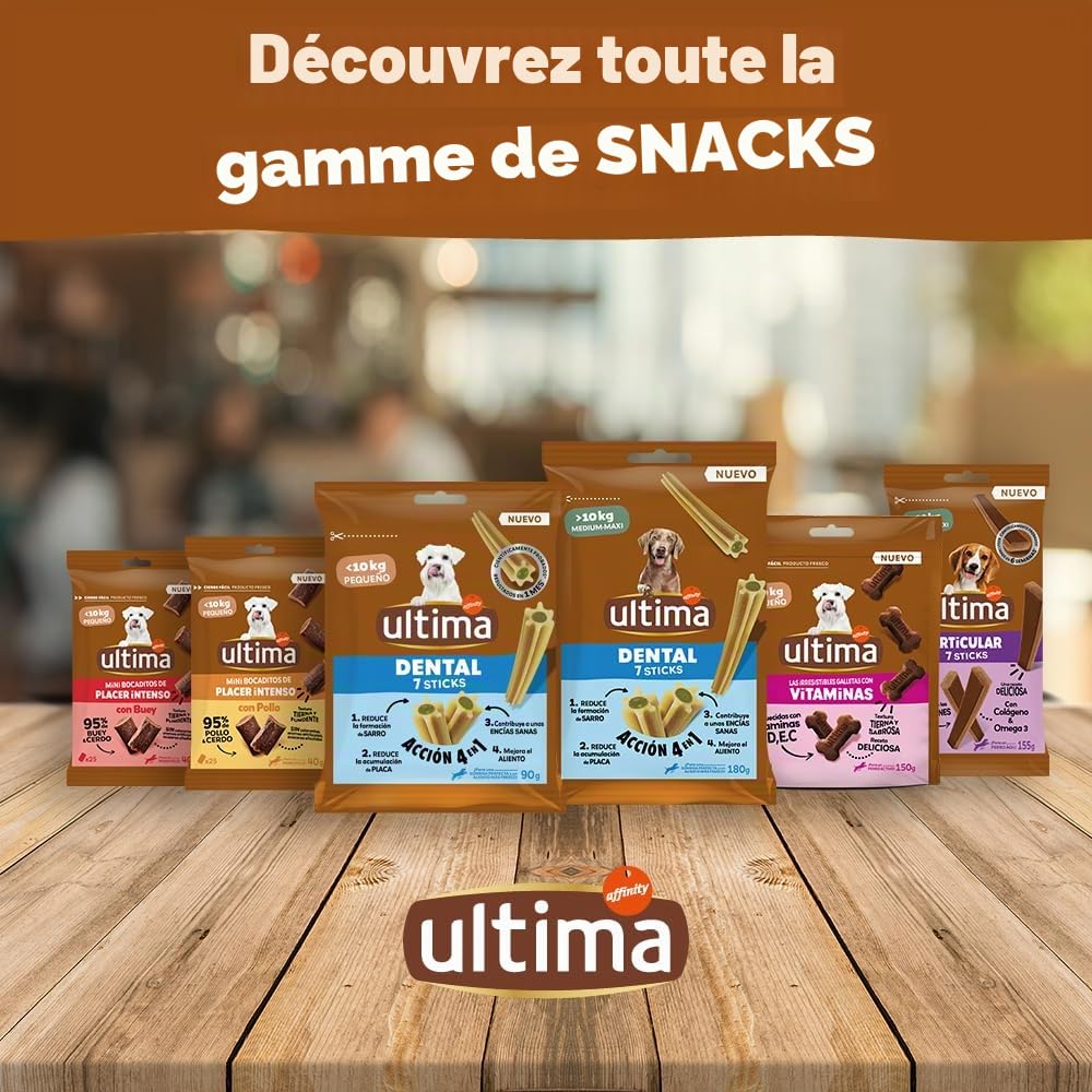Ultima Snacks pour Chiens Mini/Petits bâtons dentaires 13 x 90 g