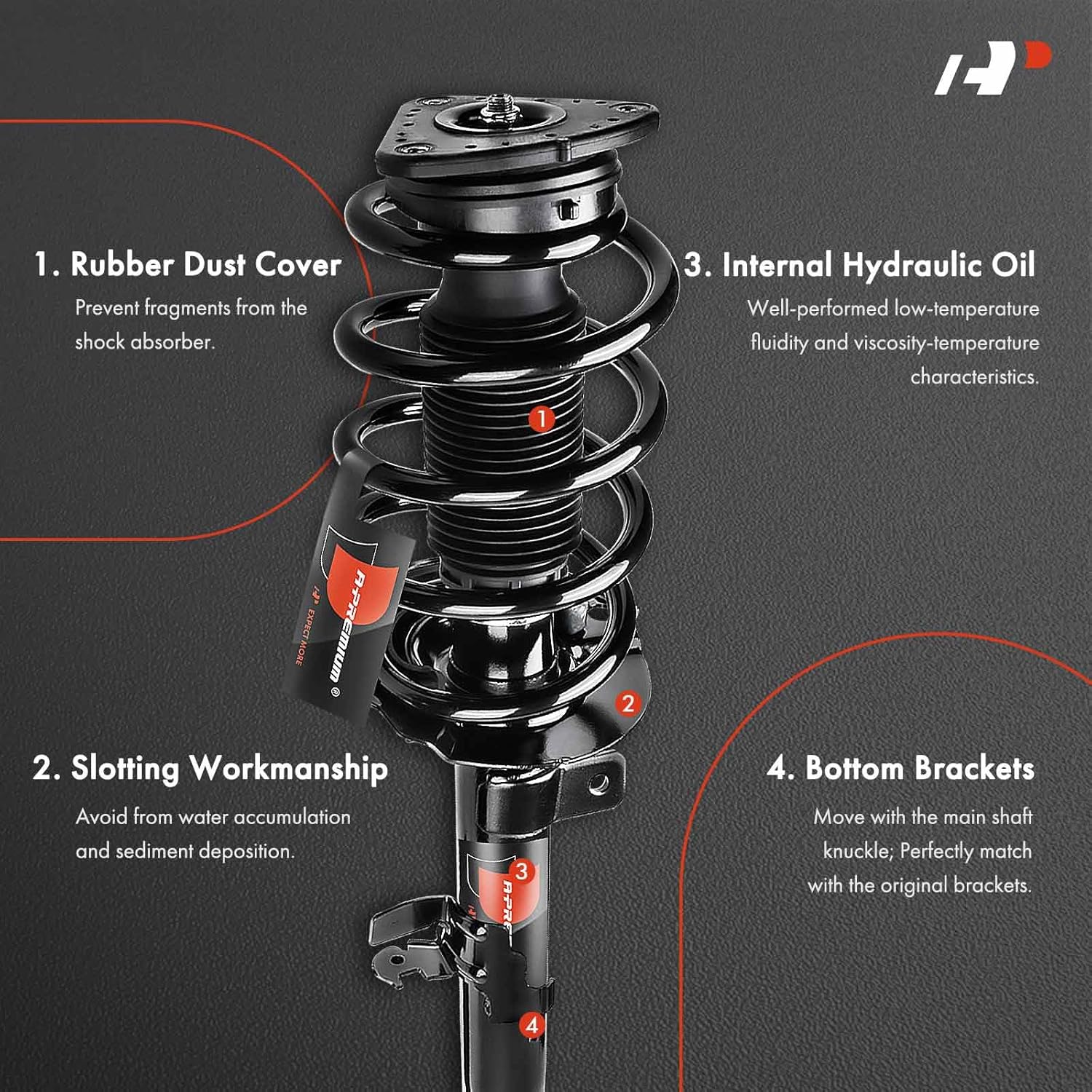 A-Premium Front Struts Compatible with Lincoln MKC 2015-2019, w/o Electronic Suspension - 2x Replacement Suspension Complete Strut Assembly Shock with Coil Spring