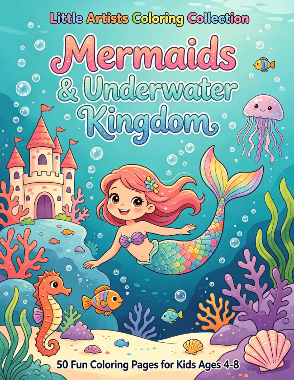 Mermaids & Underwater Kingdom: Kids coloring book (Little Artists Coloring Collection)