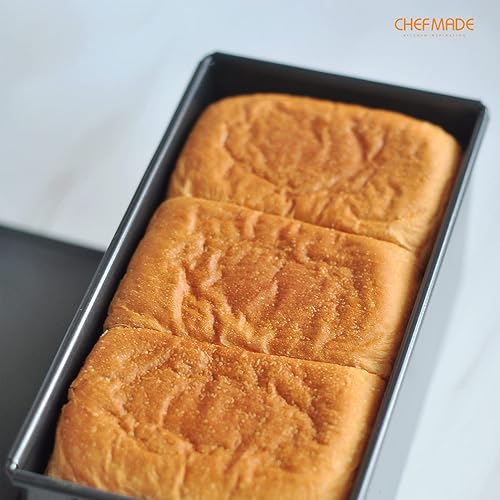 Miniatura 8 de CHEFMADE Molde para pan con tapa, antiadherente de 0.99 libras de capacidad de masa rectangular plana para hornear en horno