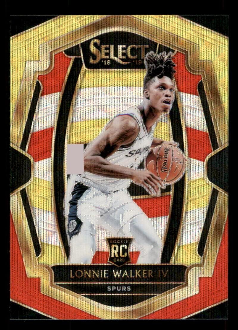 Basketball NBA 2018-19 Panini Select Tri-Color Prizms #174 Lonnie Walker IV Premier Level NM Near Mint Spurs