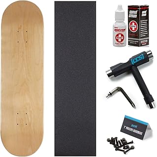 [CCS] Blank Maple 7 Ply Resin Skateboard Deck - 7.75" With Bones Speed Cream, Grip, Skate Tool, and 1" Hardware