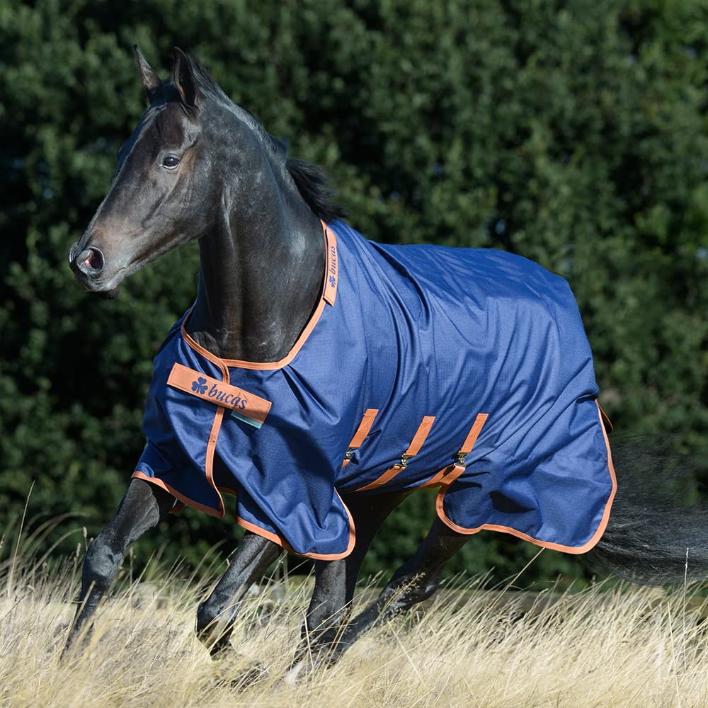 Couverture Bucas X-Range Turnout Light 0g bleu marine imperméable cheval pré