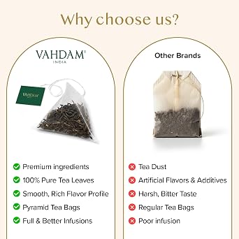 VAHDAM, Darjeeling Black Tea Bags (100 Count) High Caffeine, Non GMO, Gluten Free | Smooth & Sweet Tea With Distinguished Fruity Notes | Full Bodied