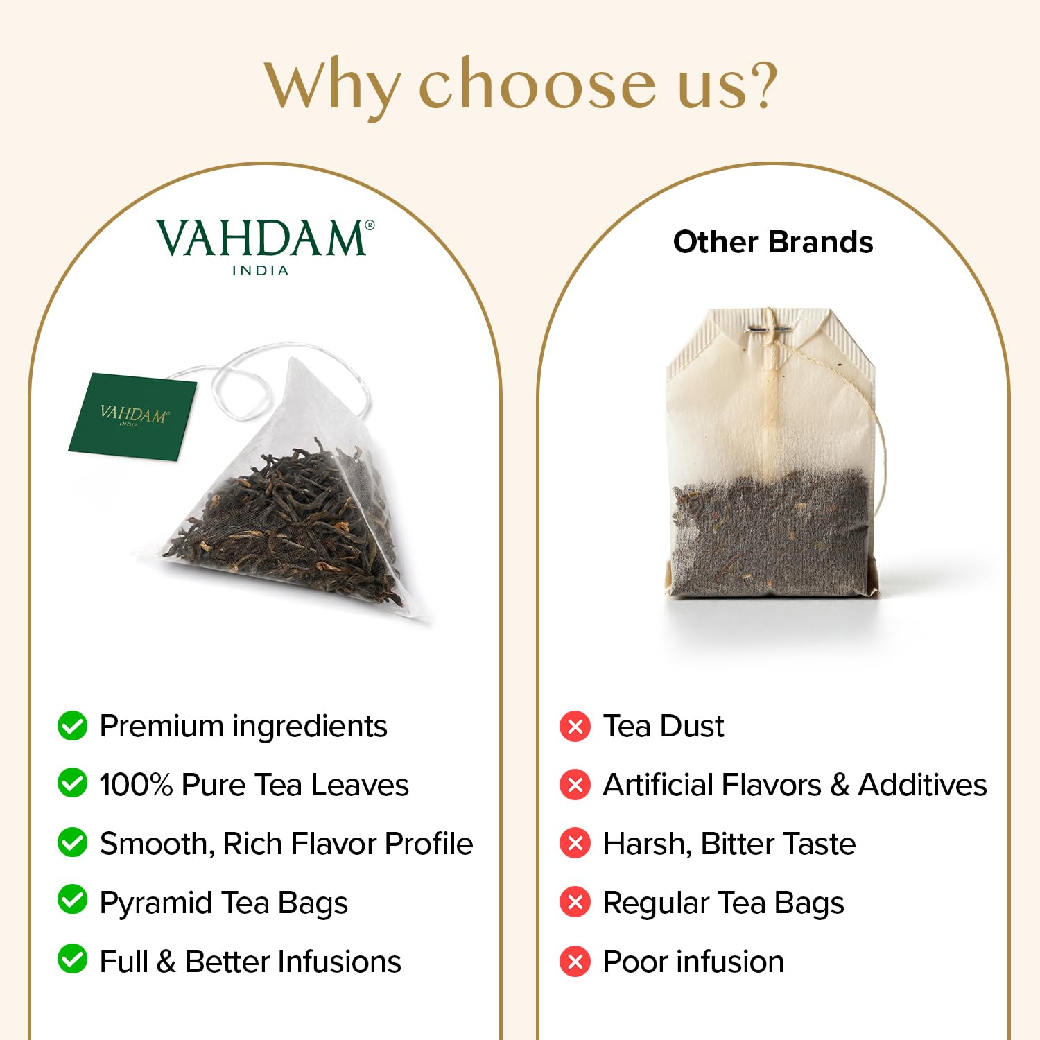 VAHDAM, Tè Nero Darjeeling (100 Bustine) Alto Tenore di Caffeina | Forte, Robusto e Aromatico | Darjeeling Second Flush | The Nero in Bustina | In Bustina Richiudibile con Chiusura Ermetica