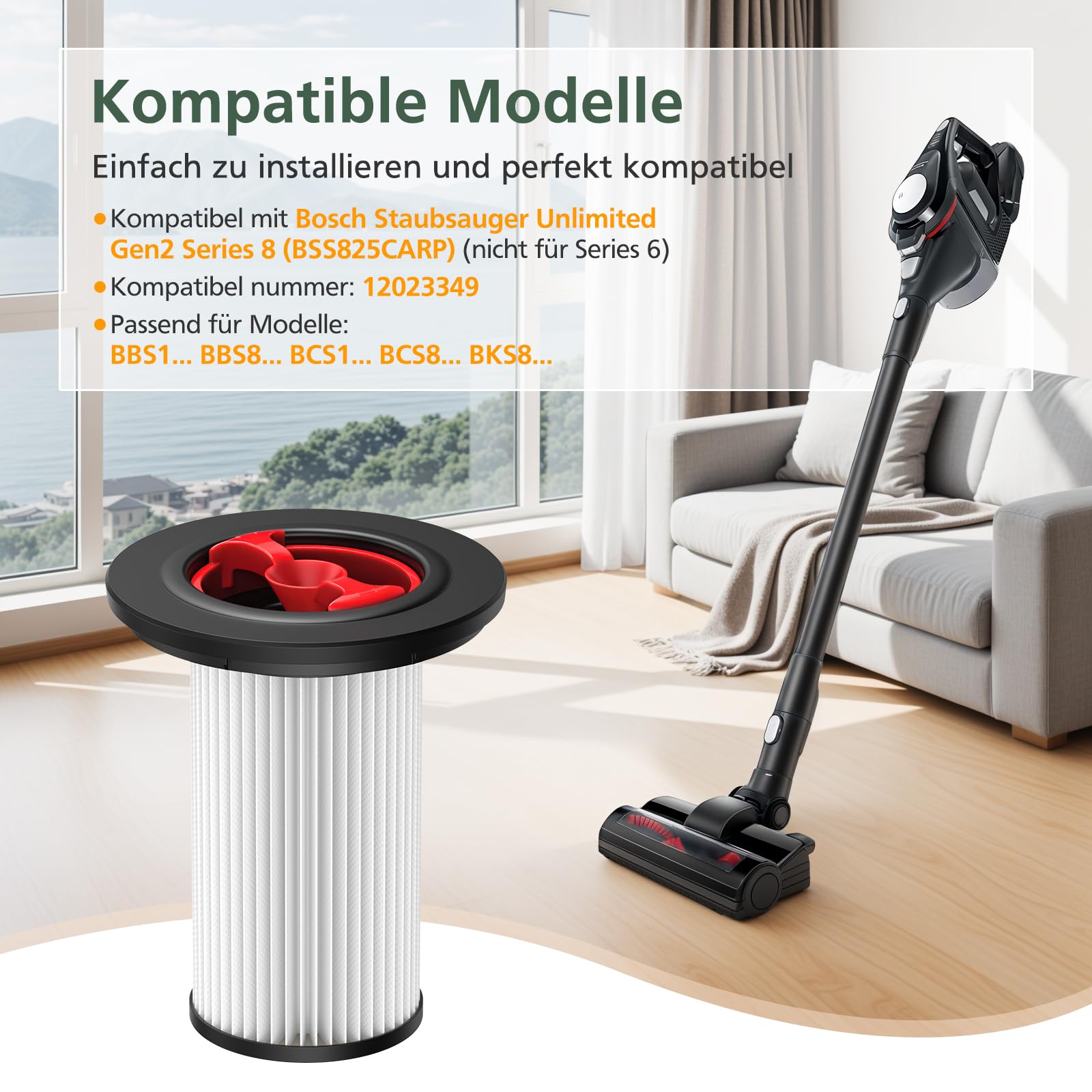 2 Filtres Plissé Pour Bosch BGS 6-2232 Serie 01 Bis 04 6-2232 Serie 02