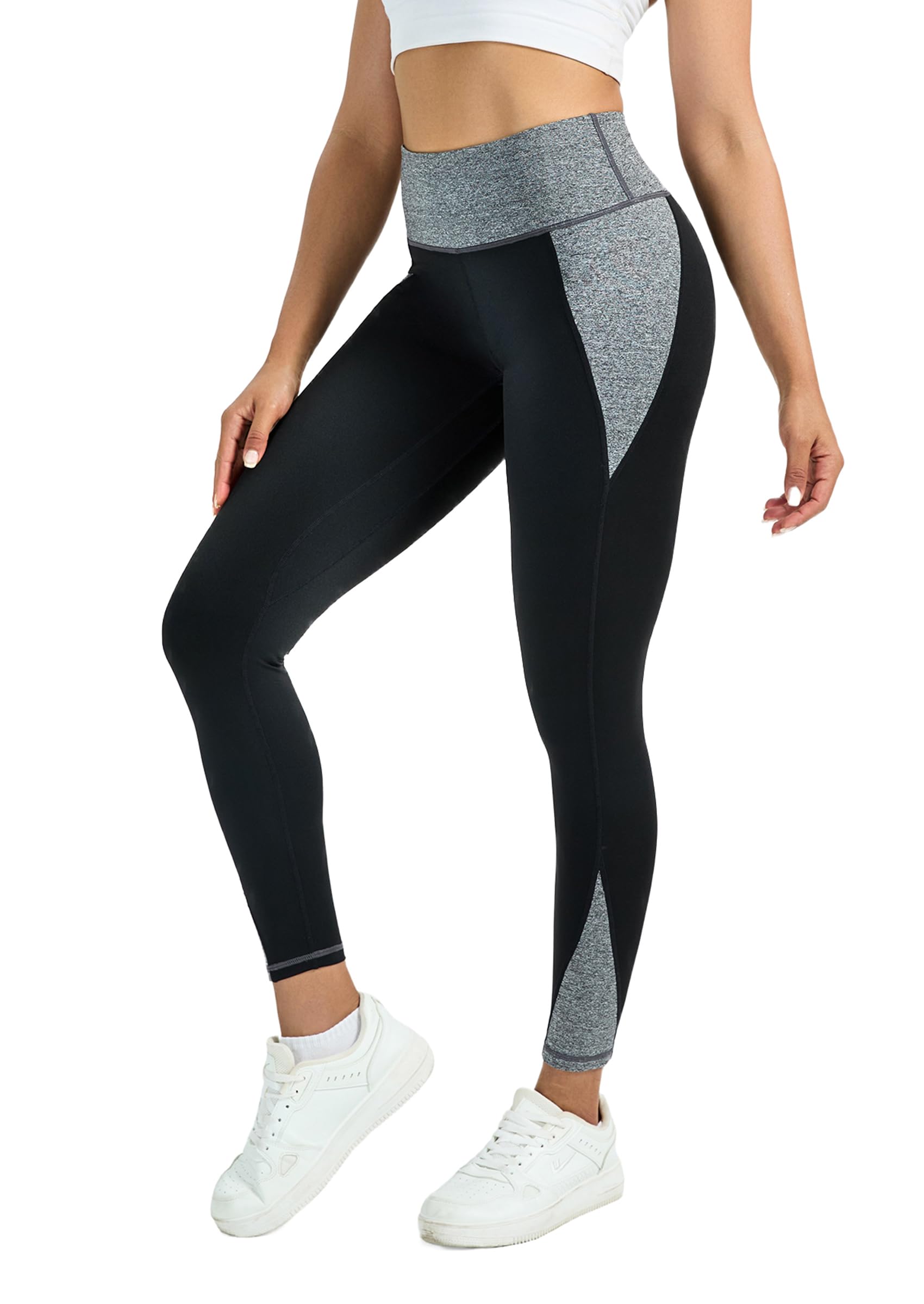 High Waist Sport Leggings Damen Mit Taschen Blickdicht Atmungsaktiv Größe Geeignet Passform Für Lauf Fitness Yoga Gym, Leggins Sportleggings Laufhose Yogahose Sporthose Damen Lang Für Training Alltag