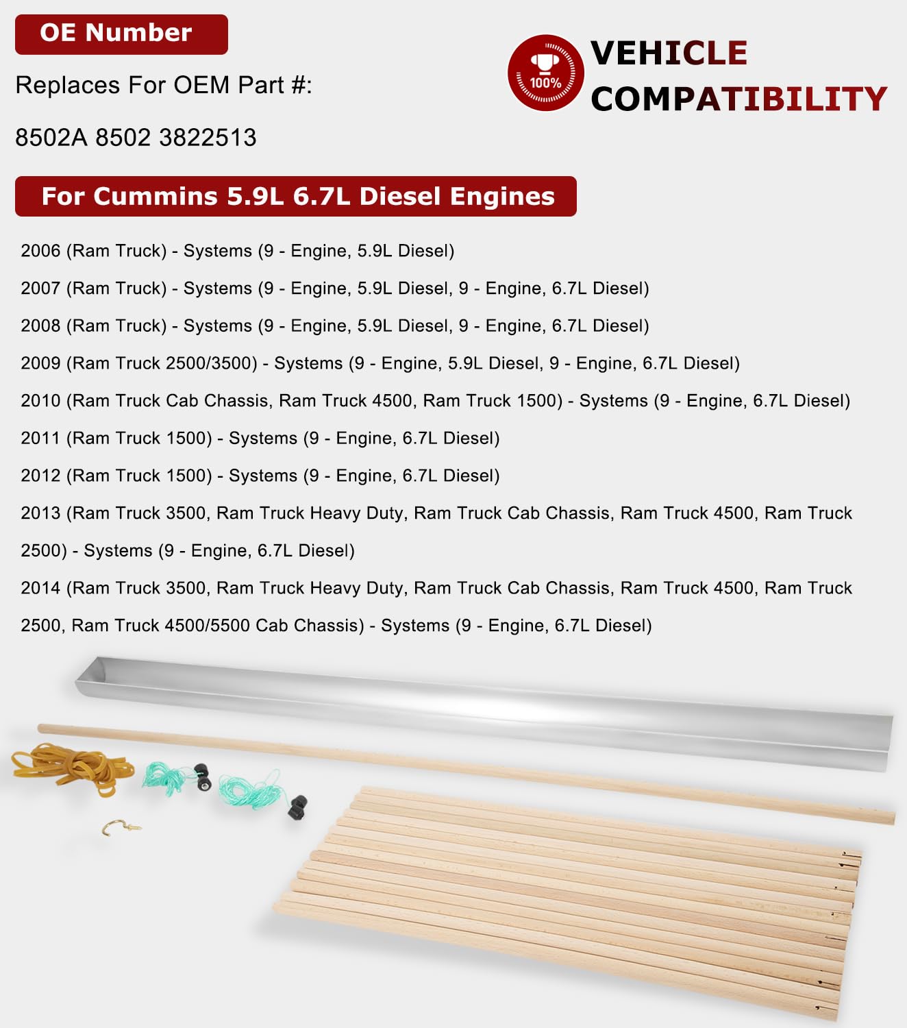 8502 Valve Lifter Remover & Installer Tool For Cummins 5.9L 6.7L Diesel Engines 1998-2022 Ram Truck 9- Engine, Replace For 8502A 8502 3822513