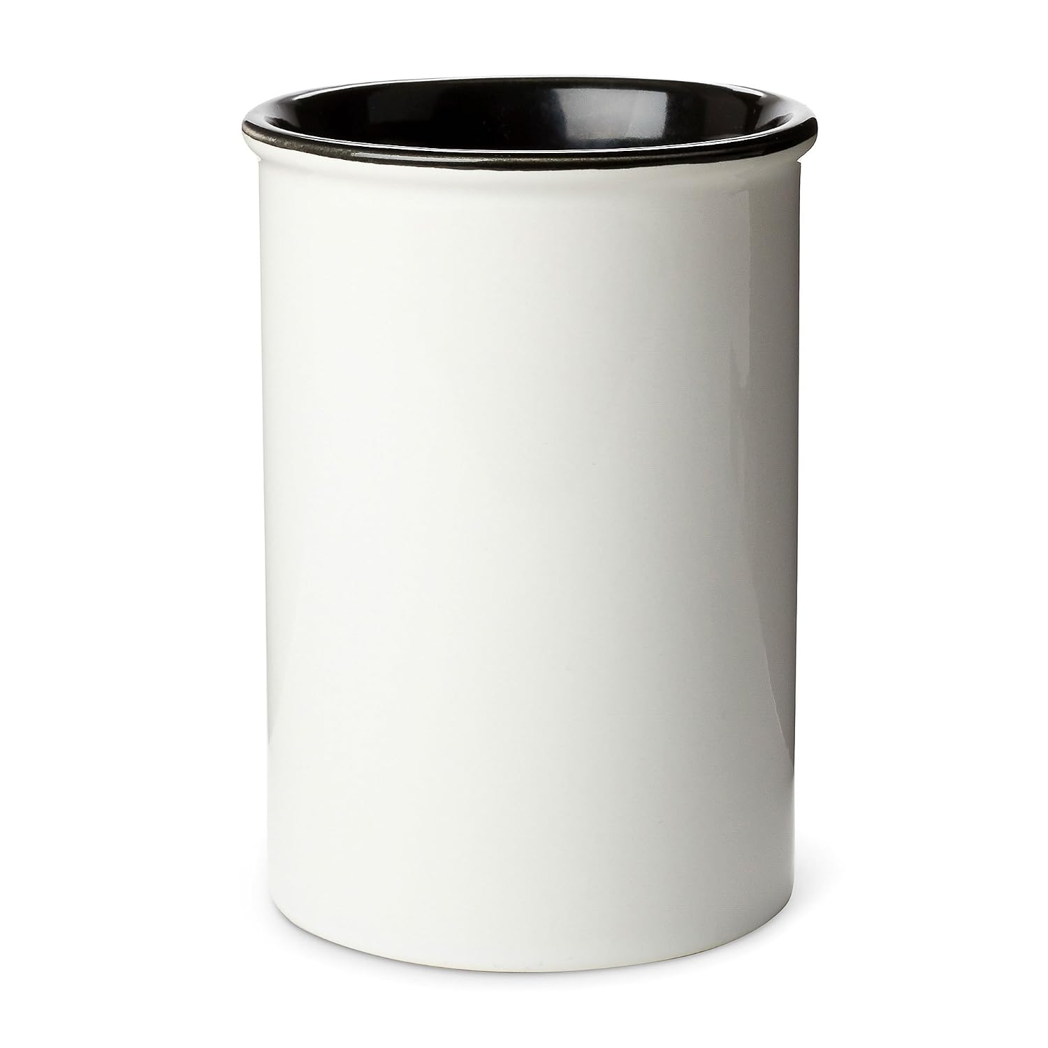 Tri-coastal Design Ceramic Makeup Brush Holder Storage "But First Makeup" Cosmetic Organizer for Make Up Brushes and Accessories - Round White Cosmetics Cup for Bathroom Vanity Countertop