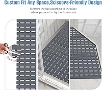 Vista 7 de Tapete de ducha antideslizante para bañera y ducha, 236 ventosas con orificios de drenaje, secado rápido, lavable a máquina, agarre adicional