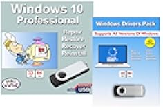 Computer Werx Compatible with Windows 10 Professional 32/64 bit USB With Key. Install, Upgrade, Recover, Repair and Restore Plus Windows Drivers USB. 2 Pack