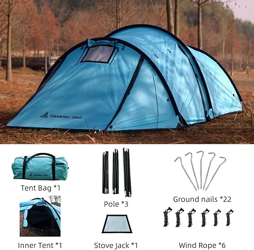 Miniatura 5 de Tienda de campaña caliente Tienda de campaña de invierno Tienda de campaña 4 estaciones Tienda al aire libre para camping, senderismo, caza, pesca,