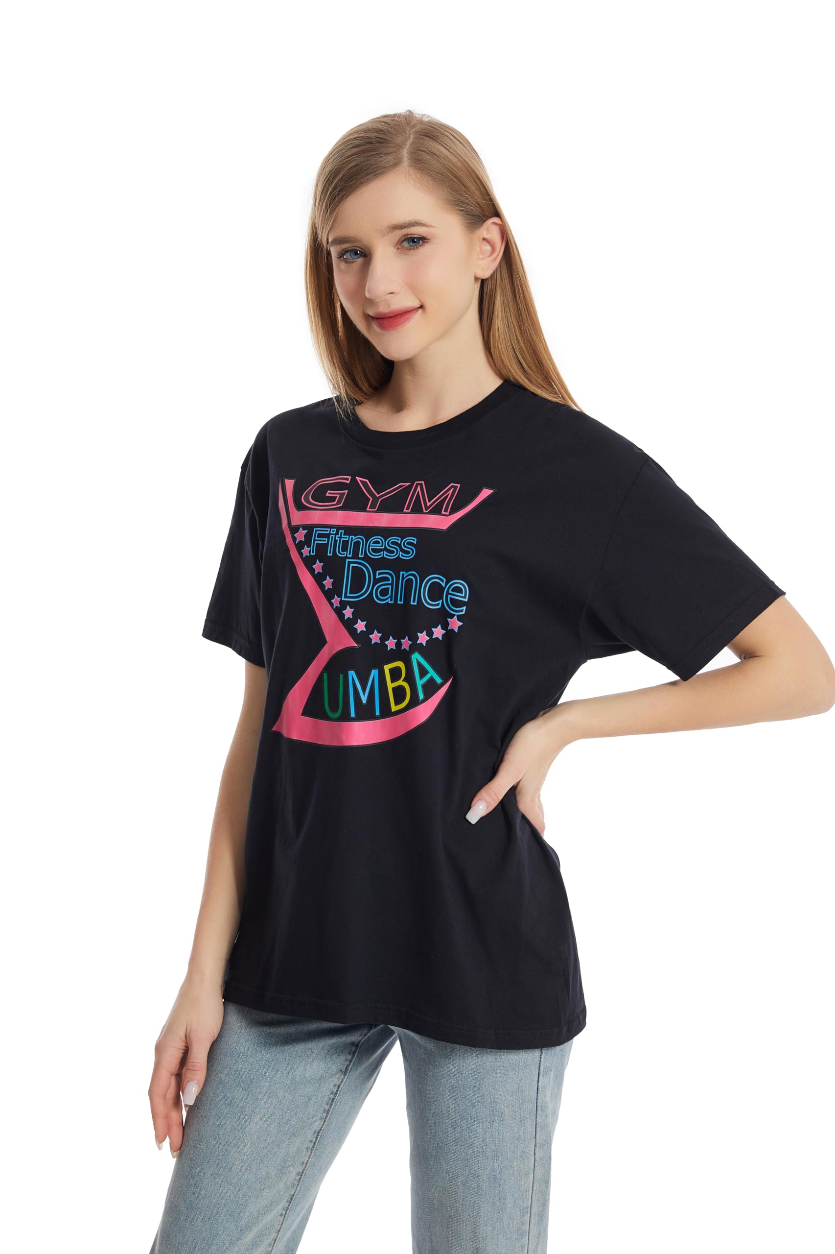 Zumba ubrania dla kobiet: T-shirt gotowy na podłogę do tańca, idealny dla osób na siłowni - zabawa dla kobiet, prezenty fitness i prezenty zumba