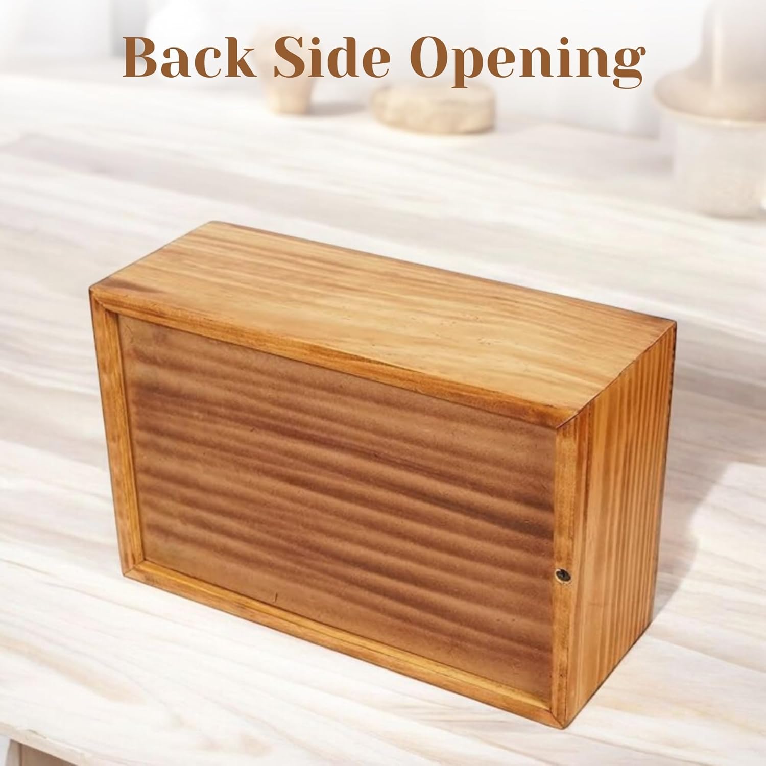 Handcrafted Wooden Cremation Urn for Human Ashes | Tree of Life Memorial Box with Secure Closure | Large 250 Cu in Burial Urn (11” x 7” x 4.5”, 1.3 kg)