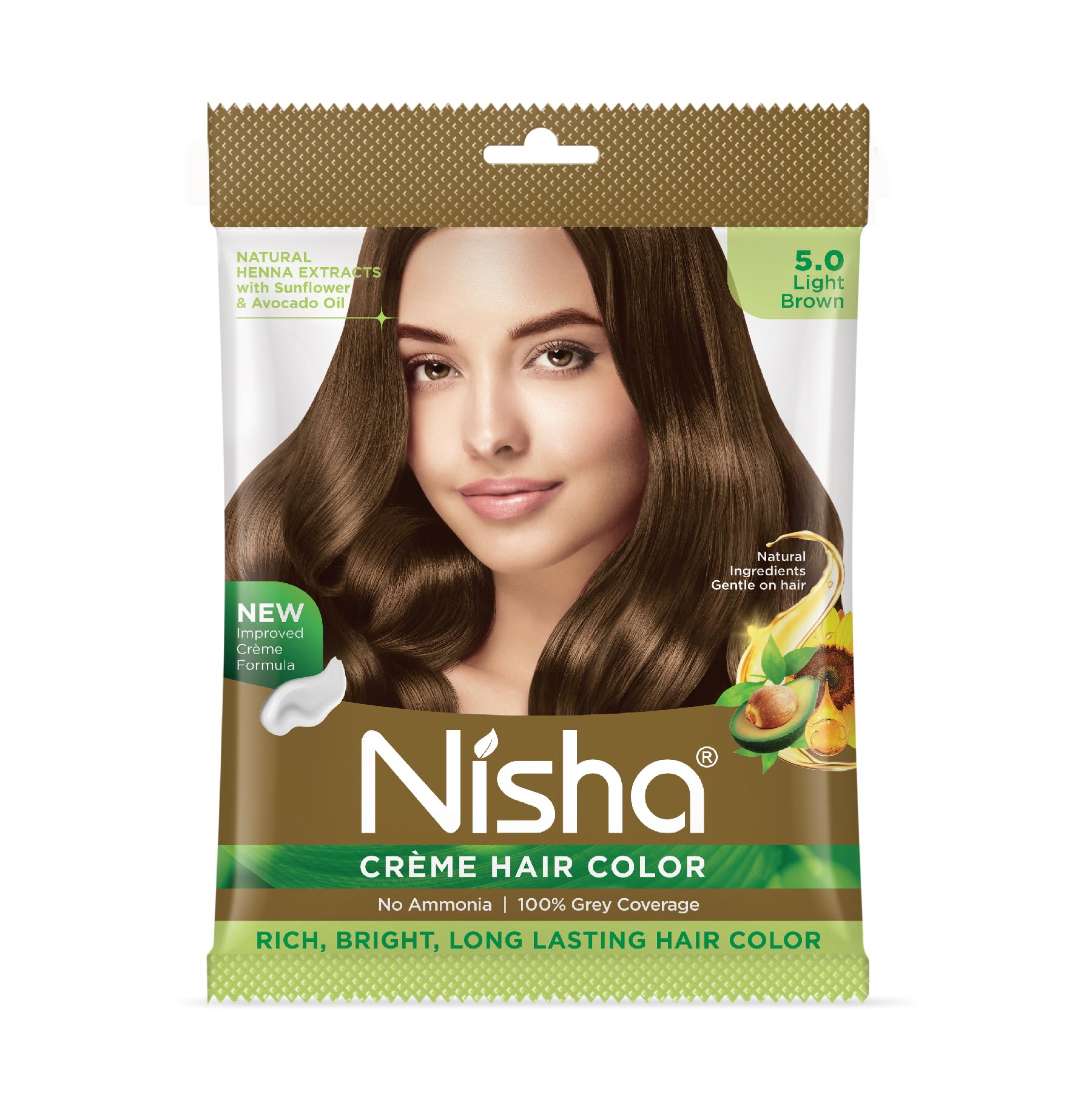 Nisha Cream Hair Color Rich Bright Long Lasting Hair Colouring For Ultra Soft Deep Shine 100% Grey Coverage Conditioning With Natural Herbs Light Brown (Pack of 1)-image-26