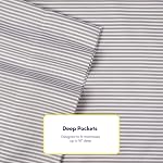 Sweet Home Collection Quality Deep Pocket Bed Sheet Set 2 Extra Pillow Cases, Queen, Classic Stripe Gray