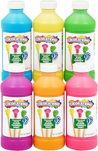 Vista 7 de Colorations Pintura de témpera lavable sin parabenos para niños, botellas de 8 onzas, juego de 6 colores primarios, no tóxica y fabricada