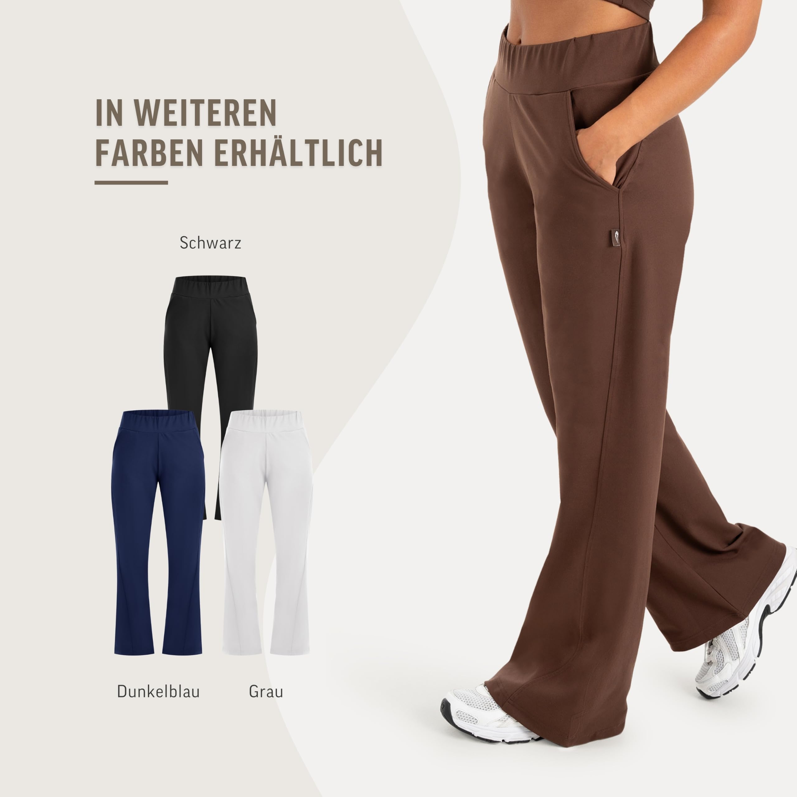 SMILODOX Jogginghose Maveni Damen, Jogger Regular Fit, Schlaghose mit normalem Bund, elastisches Material, Sweatpants geeignet als Sporthose, Yogakleidung, Gymkleidung oder Freizeithose