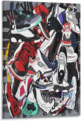 Pósteres e impresiones Deportes Cool Sneakers Zapatería Decoración Póster Lienzo Arte de Pared Impresiones Papel Pintado Familiar Sala Decoración