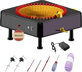 JAMIT 48 Needle Electric Knitting Machine, Smart Automatic Knitting Loom Machines, Knit Fast Electronic Knitting Crochet Machine Kit for Adults
