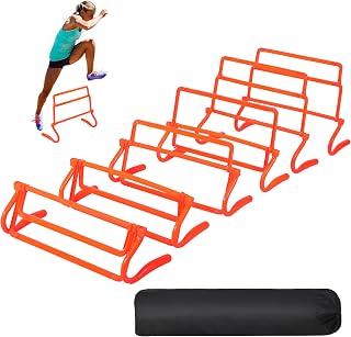REDCAMP 6er-Pack Agility Training Hürden, 4 höhenverstellbare Speed Training Hürden Set, tragbares Speed Training Equipment mit Tragetasche, orange