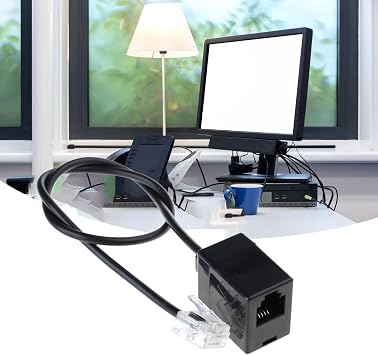 Convert Cable, RJ45 to RJ11 Adapter Cable Connector, Ethernet to Phone Line Connector RJ45 8P8C Male to RJ11 6P6C Female Cord