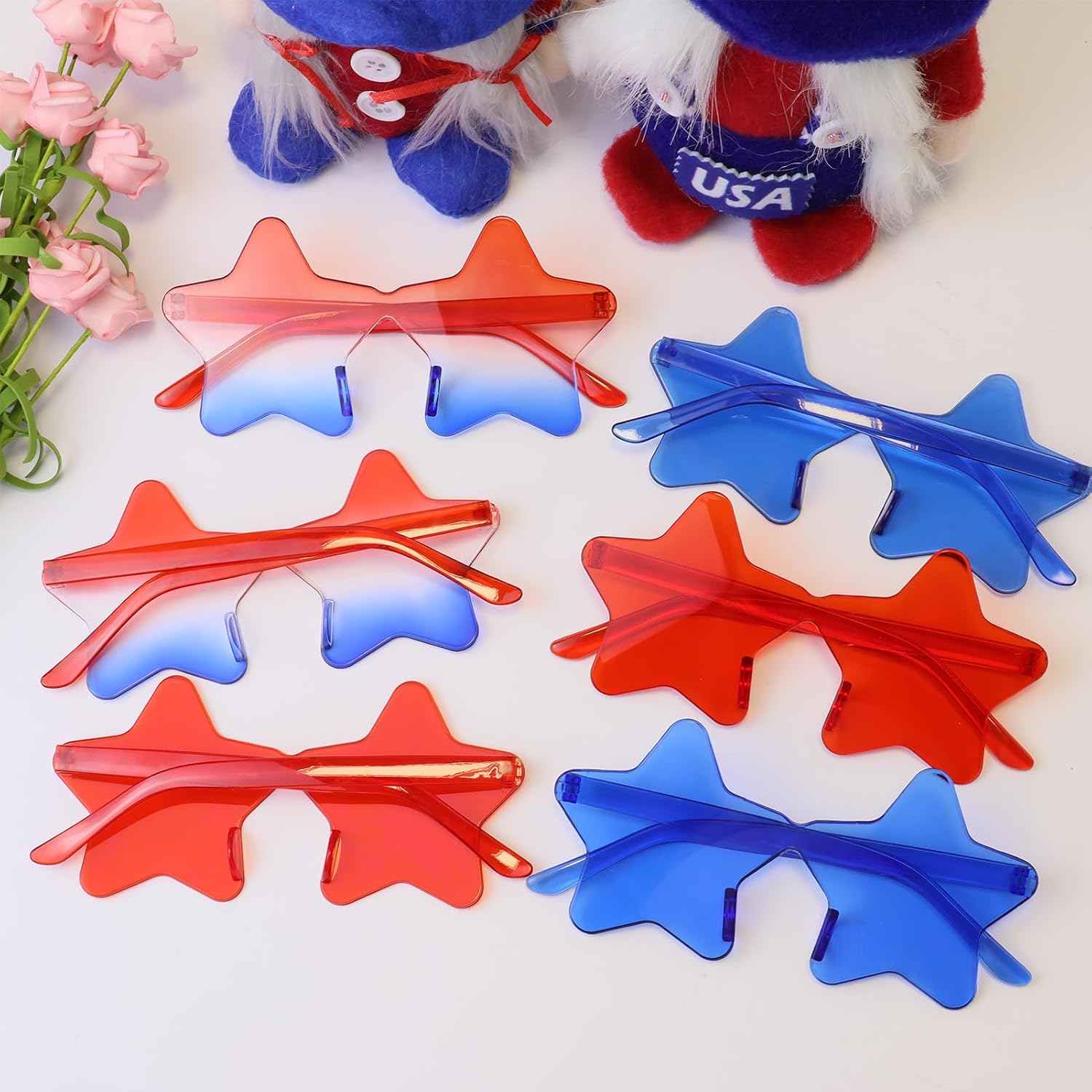 Star Shape Sunglasses Rimless Glasses Pentagram Glasses for Adult Teen Party Favors Eyewears Gift for Men Women