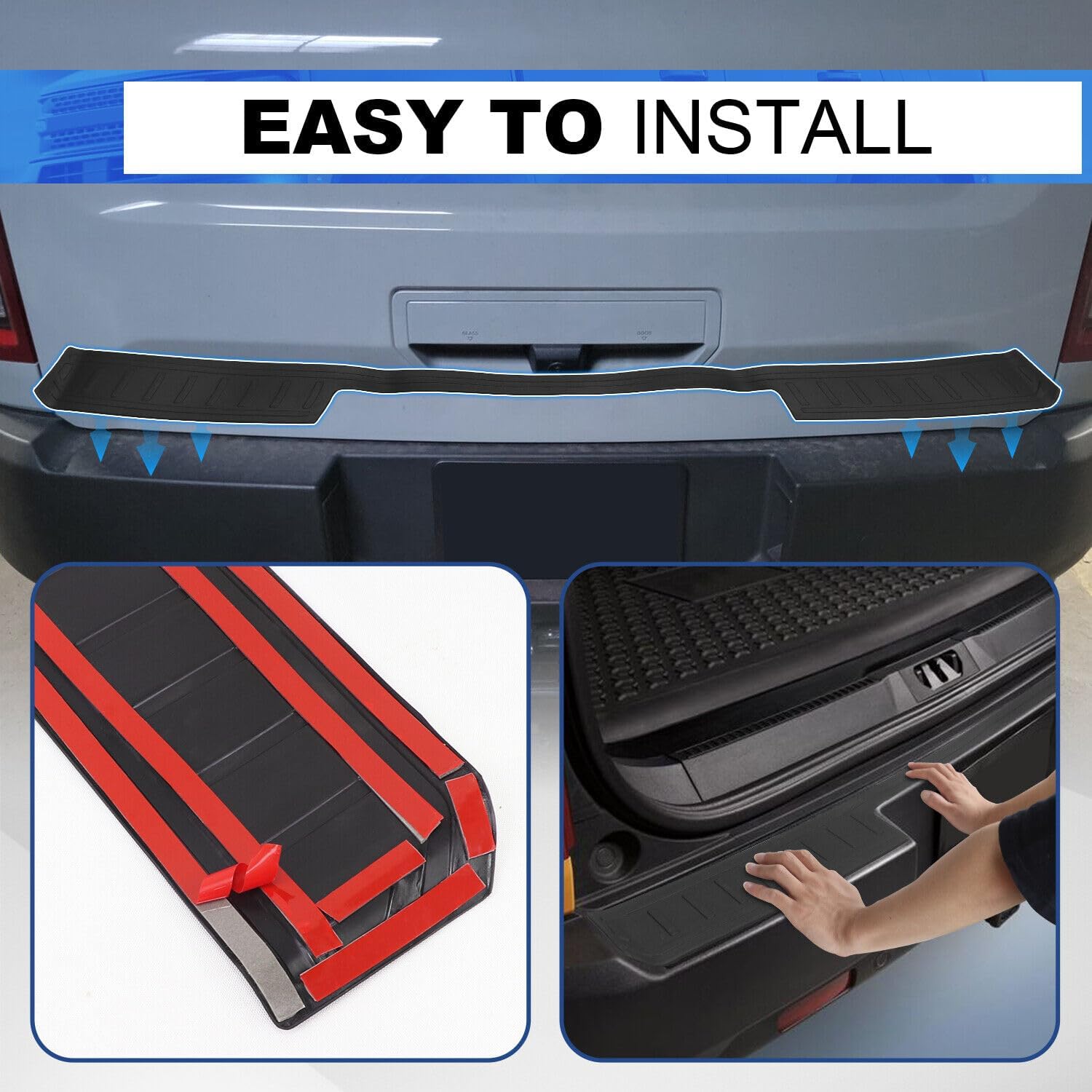 Rear Bumper Protector Door Guard Trim Pad Mat Cover Compatible with Ford Bronco Sport 2021 2022 2023 2024 Car Exterior Accessories (Black)
