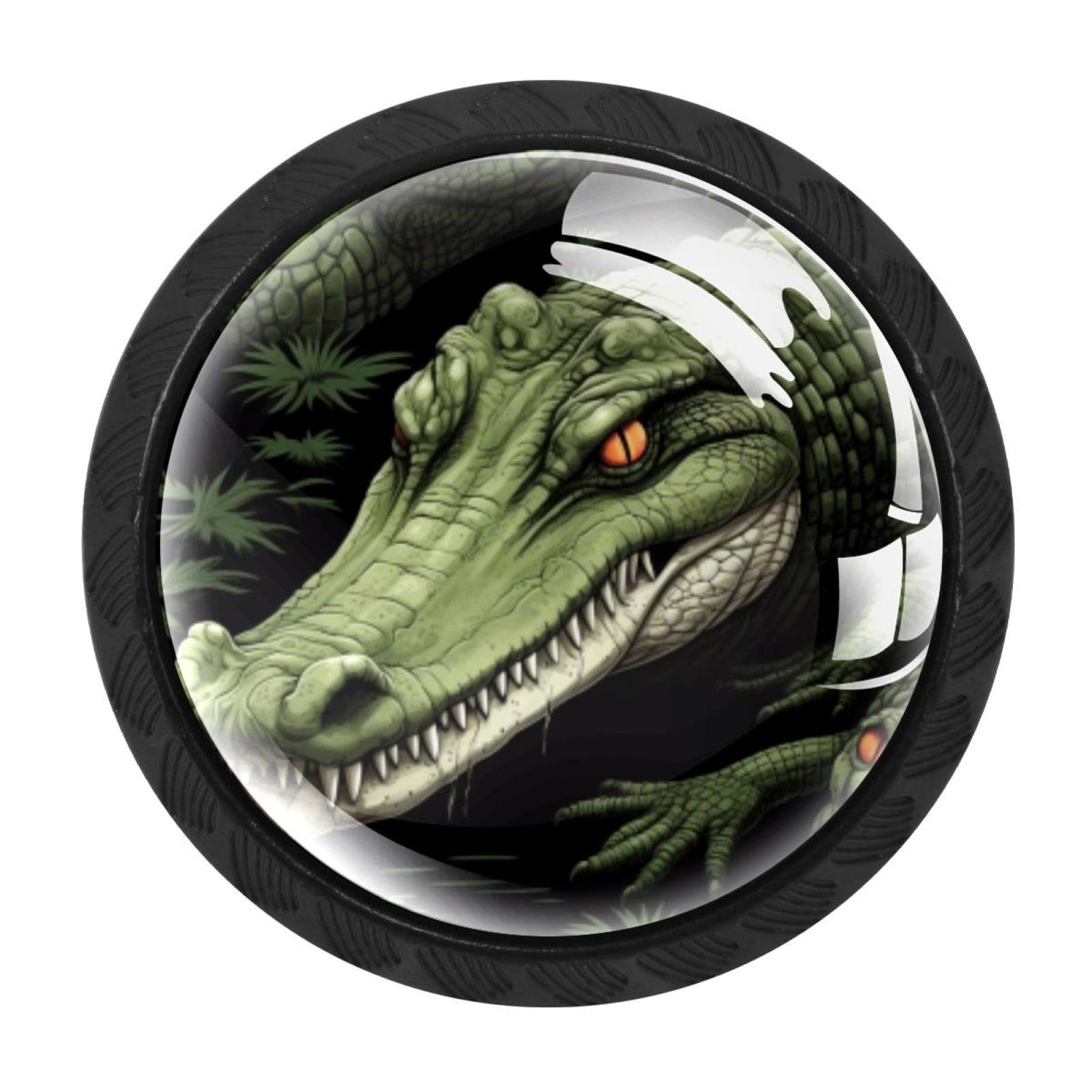 CHENZZZZ 4 Pieces Crocodile Drawer Knobs, 35mm Black Cabinet Knobs, Drawer Pulls and Knobs, Dresser Drawer Knobs, Cabinet Hardware Kitchen Cabinet Knobs