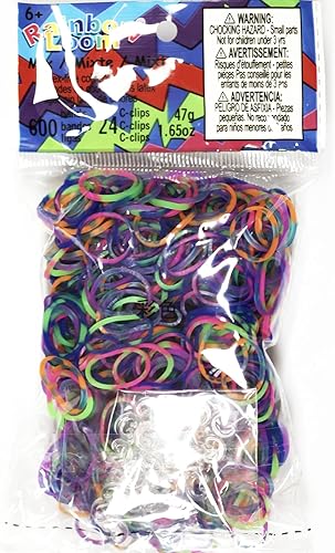 Set oficial Rainbow Loom, 600unidades. Paquete de bandas de goma Jelly variedad técnica batik Incluye 24pinzas