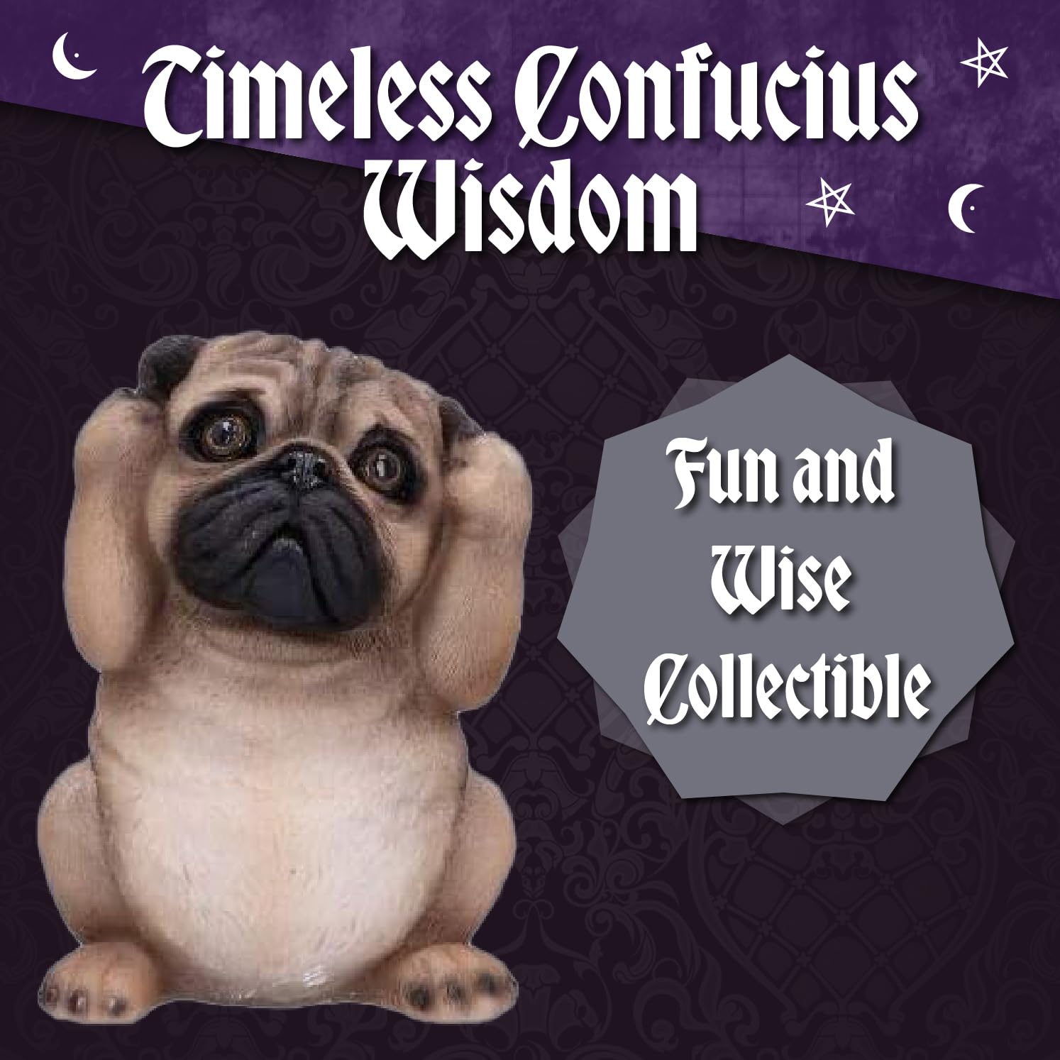 Nemesis Now Three Wise Pugs 8.5cm, Resin, Fawn - Image 4
