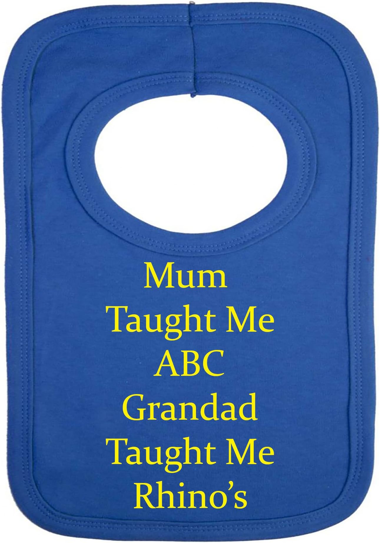 Personalised BIB - LEEDS RHINO'S - Grandad Taught ME - (NO Stickers)- Beautifully Embroided