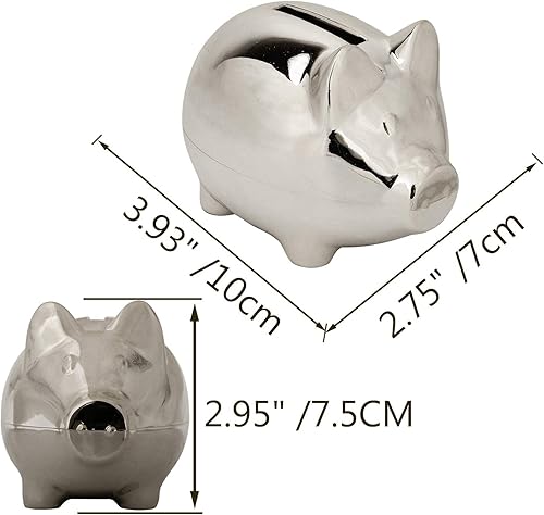 Miniatura 2 de K COOL Hucha pequeña vintage creativa de aleación de metal con dibujos animados, banco de monedas, caja de ahorro de monedas de cerdo centavo con