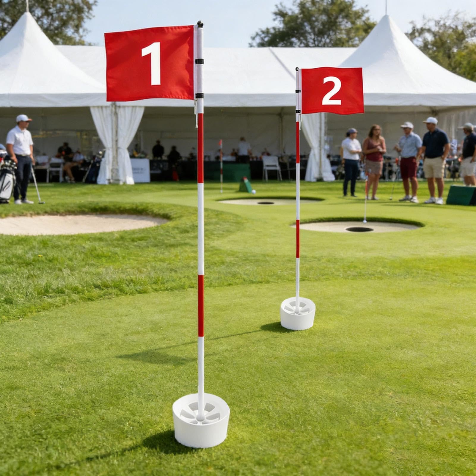 Maszt golfowy i flaga Sprzęt Sportowy z Włókna Szklanego | Flagi treningowe do putting green Dla miłośników, nowicjuszy i zawodowców, na wieś, podwórko,