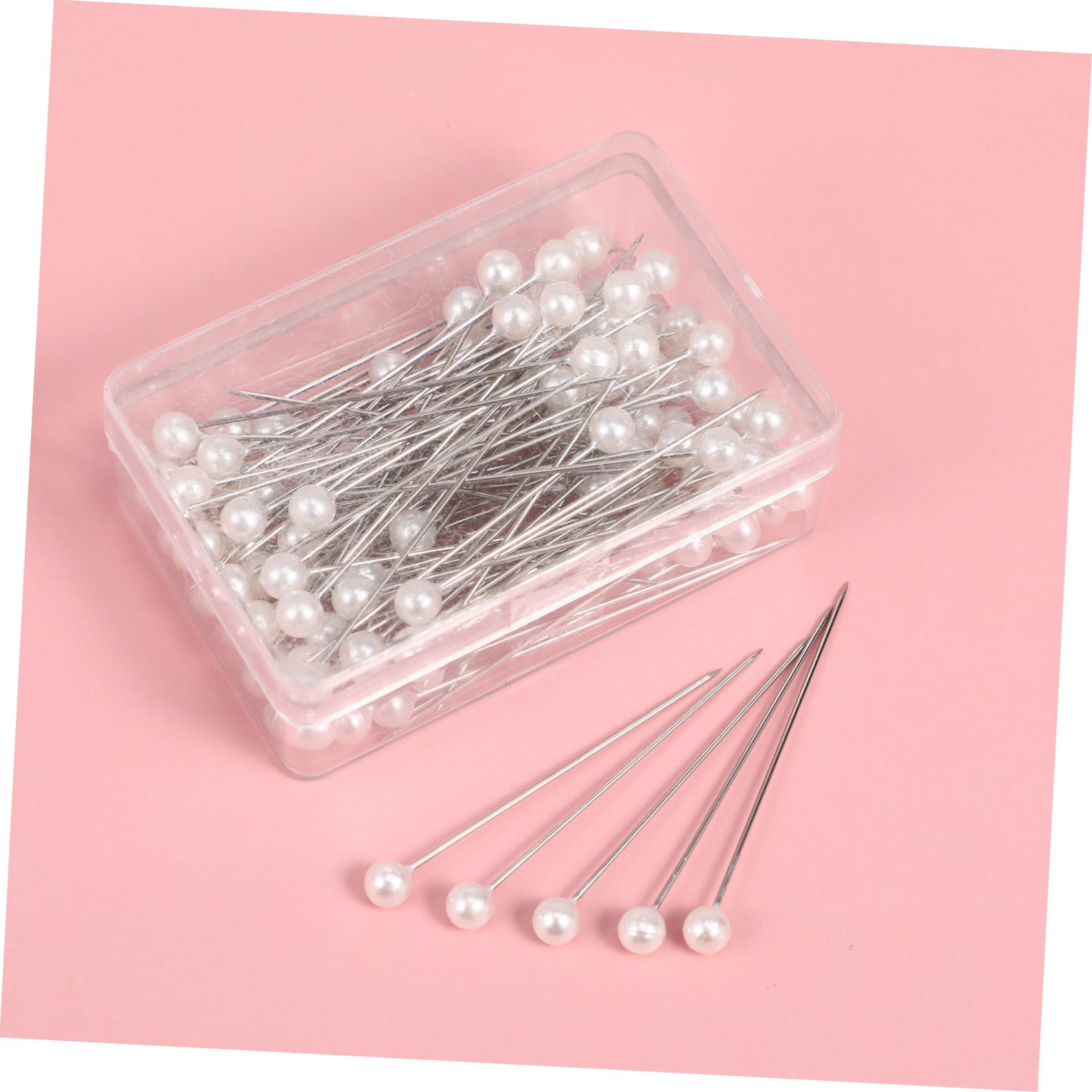 100 Piezas de Alfileres Cabeza de Perla para Coser, Alfileres de Cabeza Redonda para Manualidades de Costura, Ideales para Proyectos DIY, Bordado y Patchwork