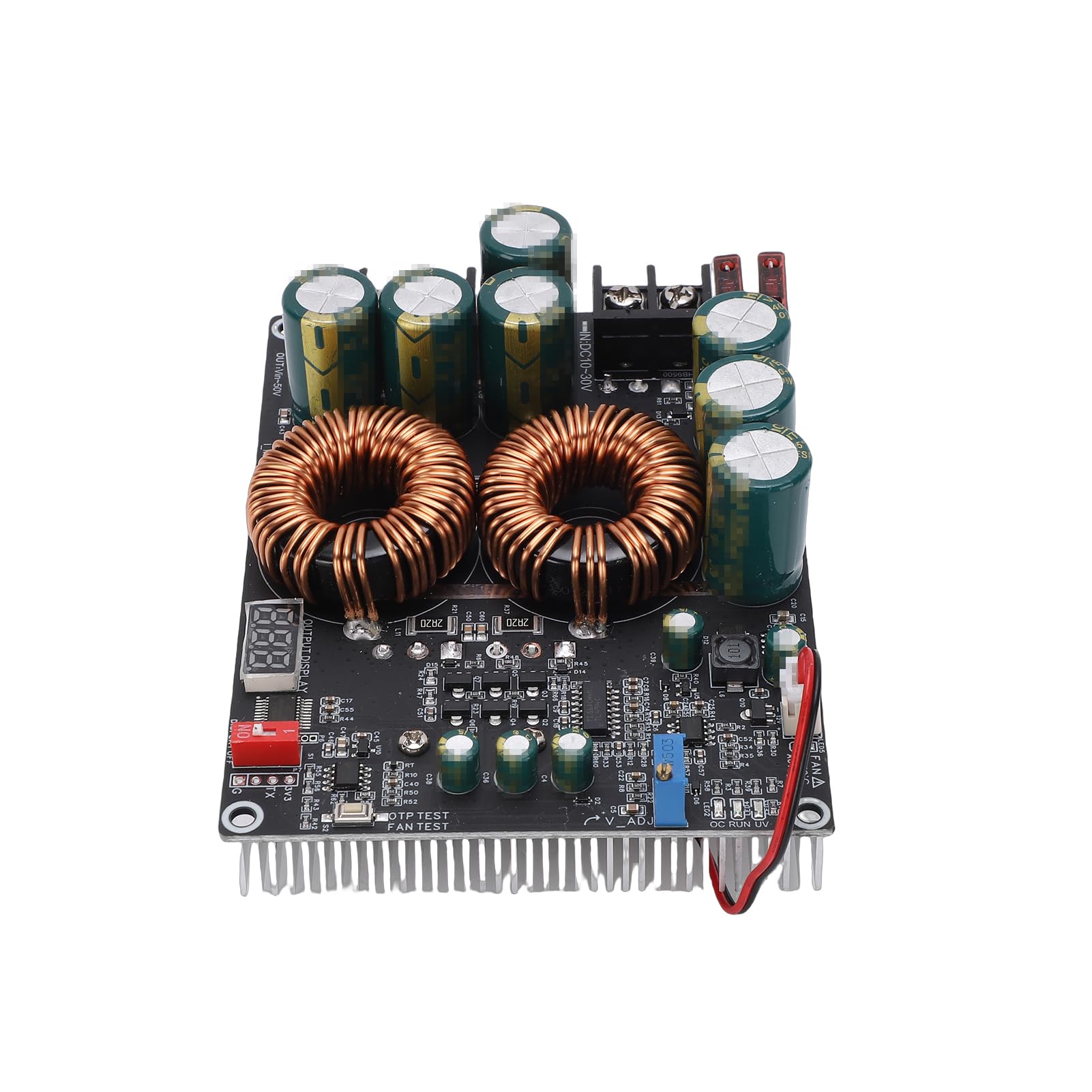 Greensen 1200W 50A Boost Power Module, High Current Dual Inductor Audio Amplifier Power Supply, with Undervoltage Protection, for DC10 30V Input Vin to 50V Adjustable Output (ZK-PW1200)