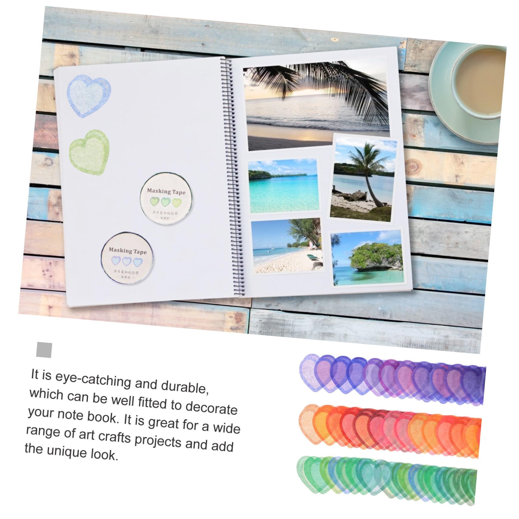 STOBOK 18 Nastro Washi Decorativo Forma Di Cuore Adesivi Per Scrapbooking e Fai Da Te Per Occasioni Speciali e Decorazioni Di