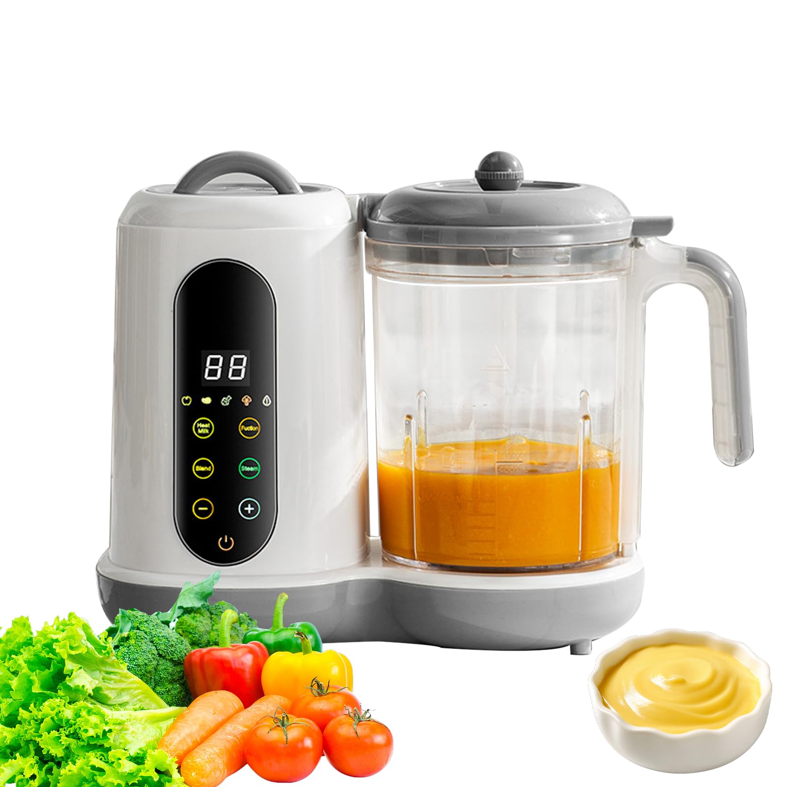 Préparateur D'aliments Pour Bébé, Robot Cuiseur Mixeur Pour Bébés Avec Cuisson à La Vapeur, Mélange Et Chauffage, Cuiseur Mixeur Multifonctions Avec 4 Préréglages De Cuisson