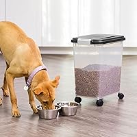 Vista 2 de IRIS USA Contenedor hermético de almacenamiento de alimentos para perros, hasta 30 libras, con ruedas, para almacenamiento de alimentos para perros